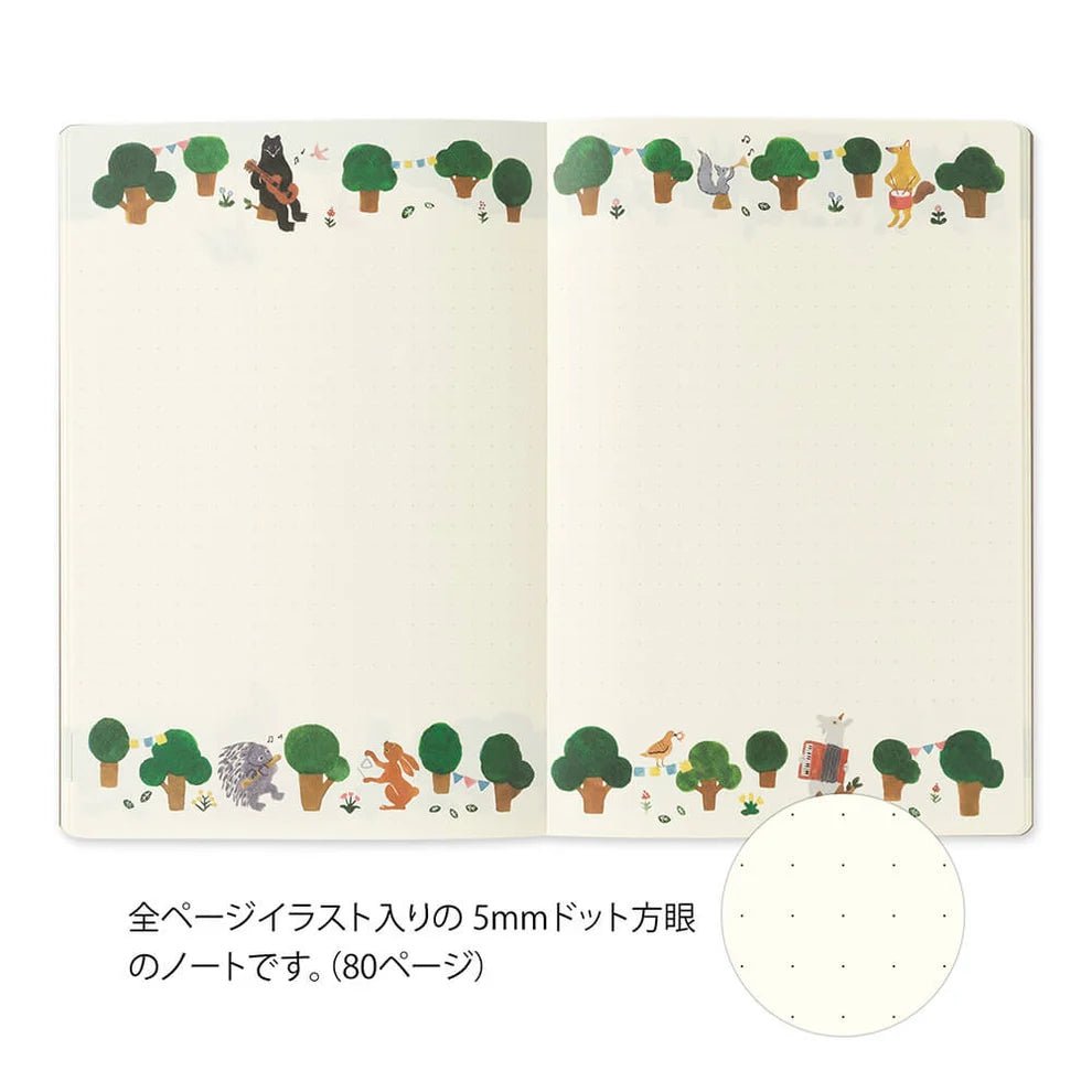 Carnet illustré Yuru Log B6 | MIDORI | Forest Animal - Midori - millenotes