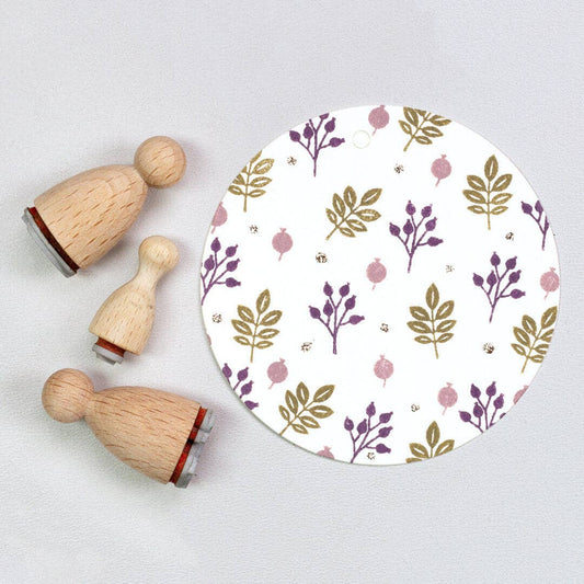 Perlenfischer | Set of wooden stamps | Whirlwind of leaves