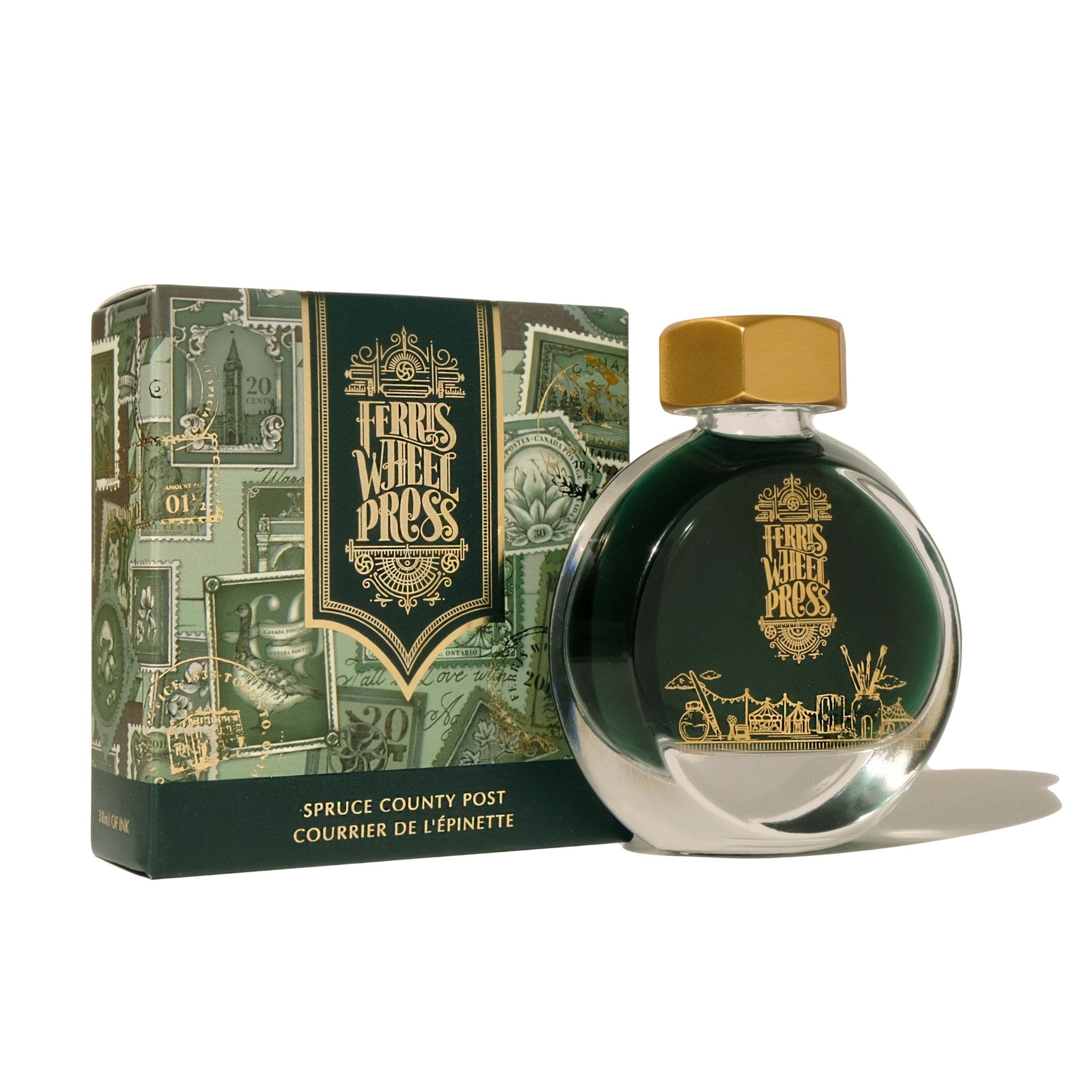 Ferris Wheel Press Porte-encre Métal Doré Poli – Pour Flacon 38 Ml, Édition Luxe