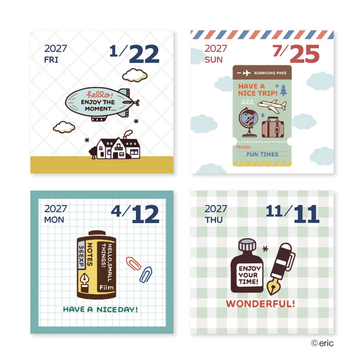 Eric Small Things x Shinnippon | Calendrier journalier 2027 Coloré - Eric Small Things x Shinnippon - millenotes