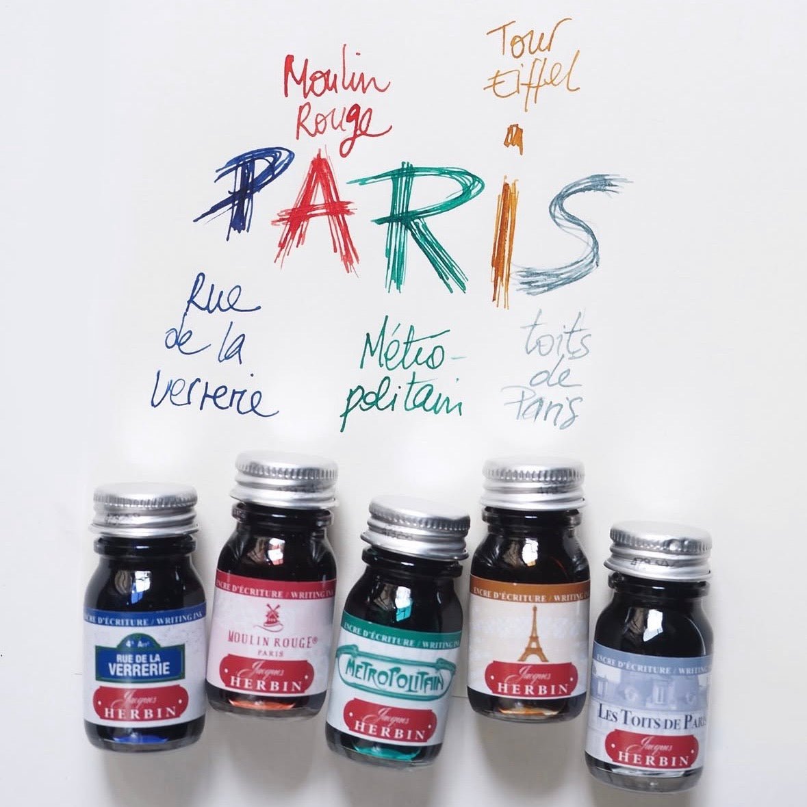 Jacques HERBIN Encre d'écriture | Couleurs de Paris | Tour Eiffel - 30ml - Jacques Herbin - millenotes