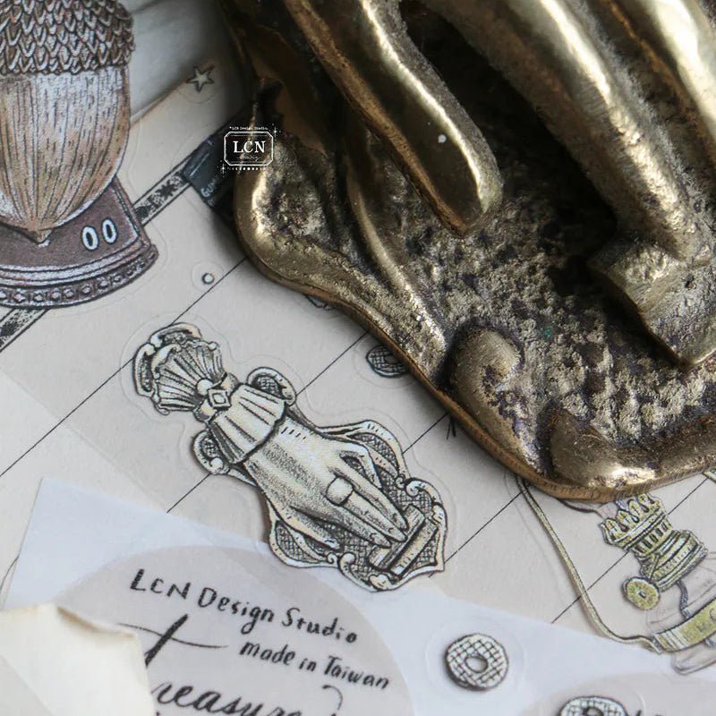 LCN Design Studio | Masking tape PET kiss-cut | Treasure Hunting vol.2 - LCN Design Studio - 5 m - rouleau complet - millenotes