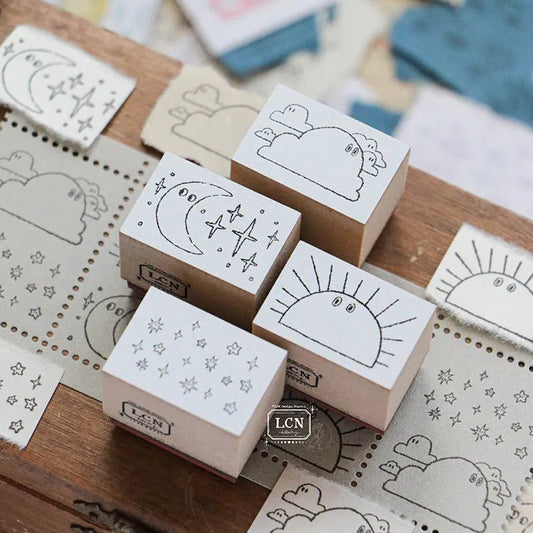 LCN Design Studio | Set de tampons en bois | Météo - LCN Design Studio - millenotes