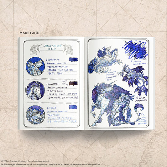 Livre illustré à colorier avec nuancier à l'encre | The Ink Archiving Book - Dominant Industry - millenotes