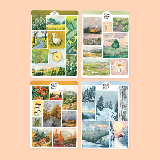 Lot de stickers décoratifs | Wild Pencil Studio | Four Seasons - Wild Pencil Studio - millenotes