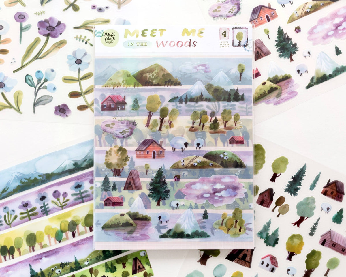 Lot de stickers en vinyle | Wild Pencil Studio | Meet Me In The Woods - Wild Pencil Studio - millenotes
