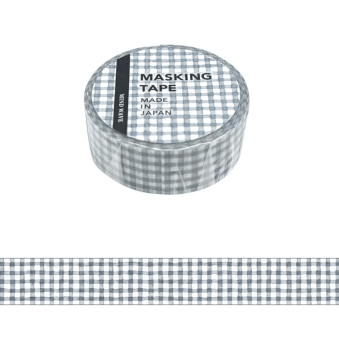 Masking Tape Japonais Mind Wave | Carreaux Bleu Marine - Mind Wave - millenotes