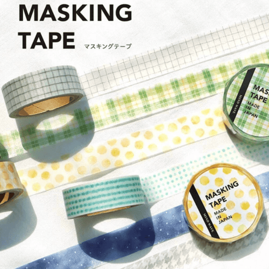 Masking Tape Japonais Mind Wave | Carreaux Verts - Mind Wave - millenotes