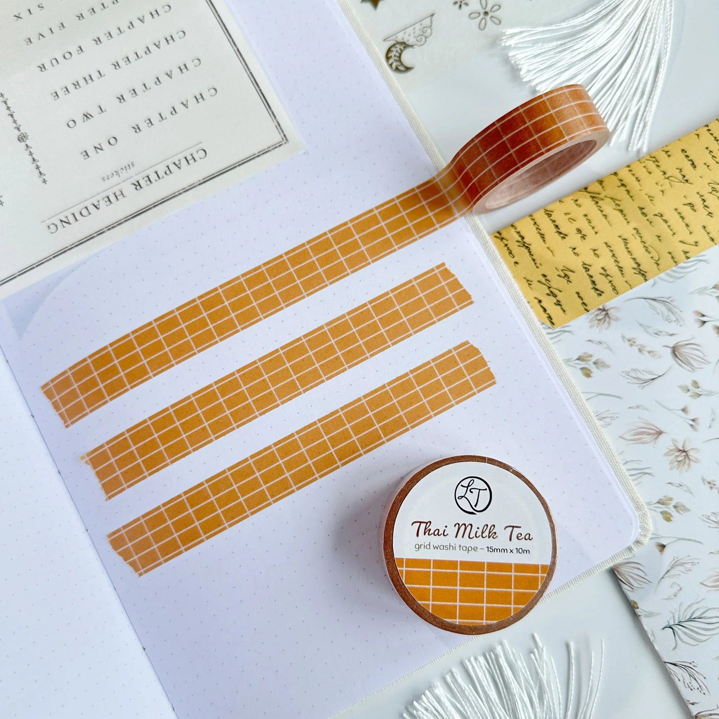 Masking tape | LETTOON | Thai Milk Tea Grid - LETTOON - millenotes
