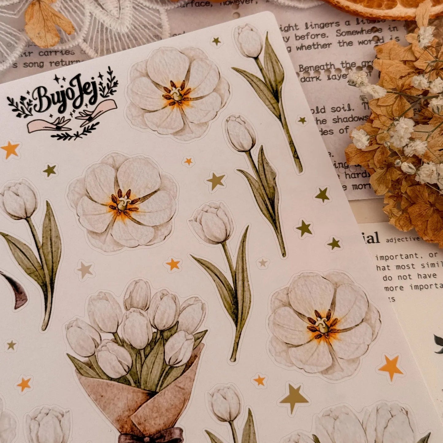 millenotes-bujojej-stickers-journaling-white-tulips-3