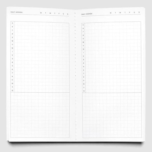 millenotes-cloth-paper-Travel-Notebook-A5-Slim-Daily-Agenda-Aspen-1
