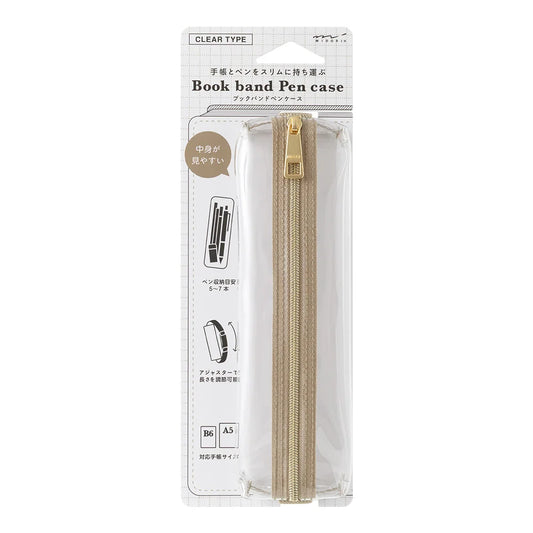 Pen Case | MIDORI | Transparent Case with Adjustable Elastic Band