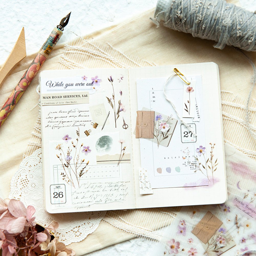 MU Print - On Stickers | Décalcomanies 267 Journal de Fleurs Roses - MU Lifestyle - millenotes