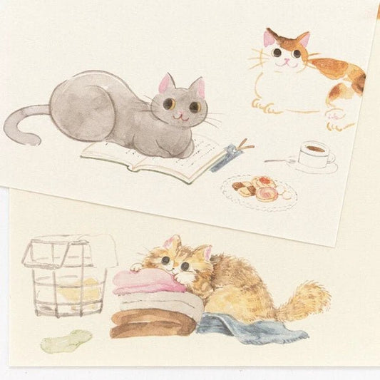 Papier à lettres japonais | Nekorobi | Chats à la Maison - NB Co Ltd - millenotes