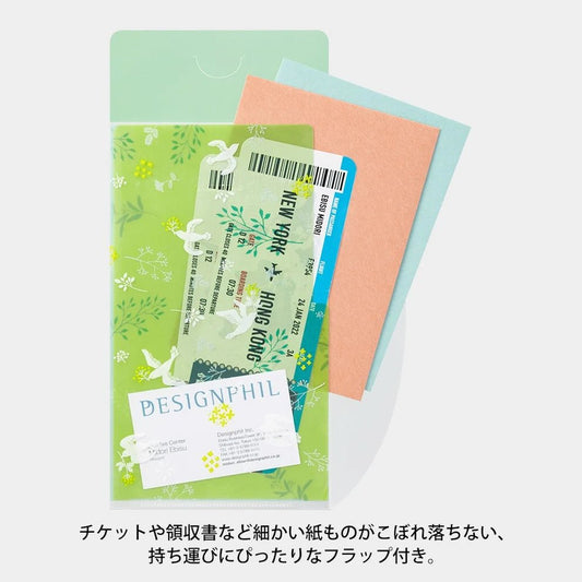 Pochette à 3 compartiments A5 Slim | MIDORI | Oiseaux blancs - Midori - millenotes