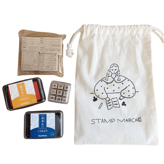 Pochette en coton à cordon | STAMP MARCHÉ | Taille L - STAMP MARCHÉ - millenotes