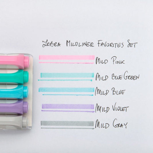 Set de 5 stylos double pointe | ZEBRA Mildliner FAVORITES - ZEBRA - millenotes