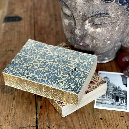 Slow Design | Carnet de notes CANVAS XL GOLD | Blue Damask - Slow Design - millenotes