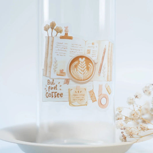 Sticker en vinyle | But first coffee - LETTOON - millenotes