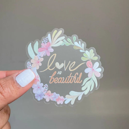Sticker en vinyle | Love is beautiful - LETTOON - millenotes