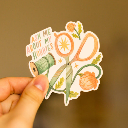 Sticker en vinyle | Wild Pencil Studio | Ask Me About My Hobbies - Wild Pencil Studio - millenotes