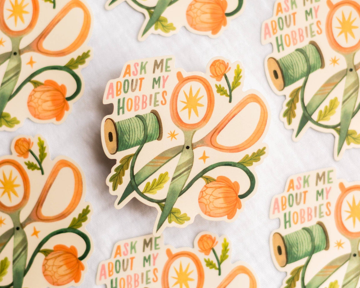 Sticker en vinyle | Wild Pencil Studio | Ask Me About My Hobbies - Wild Pencil Studio - millenotes