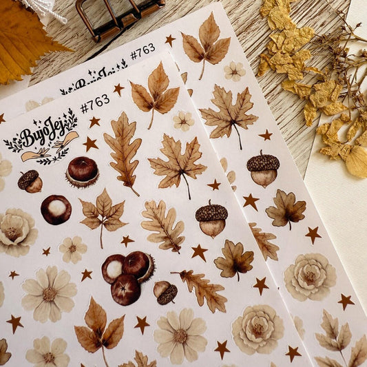 Stickers décoratifs | Bujojej | Feuilles et glands d’automne - Bujojej - millenotes