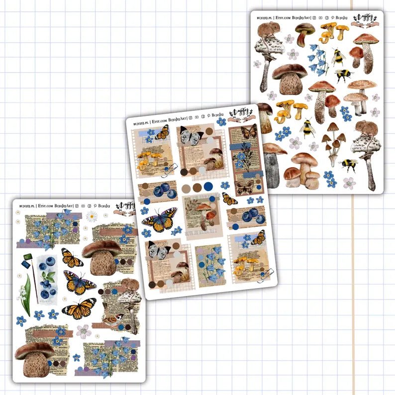 Stickers décoratifs | Bujojej | Set de 3 mini | Forest Treasures - Bujojej - millenotes