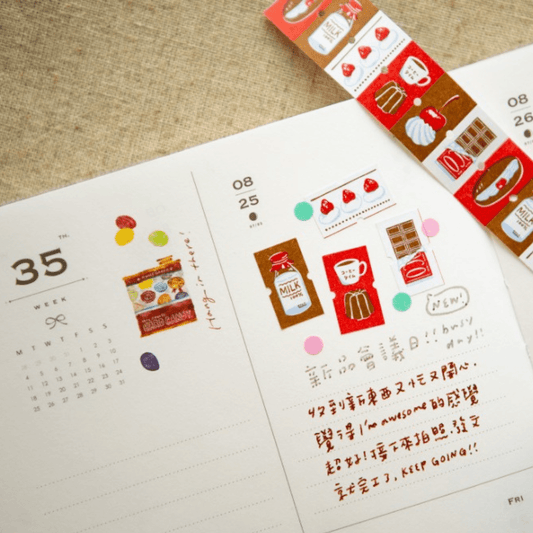 Stickers décoratifs en rouleau | OURS Studio | Afternoon Tea Time - OURS Studio - 500 stickers - millenotes