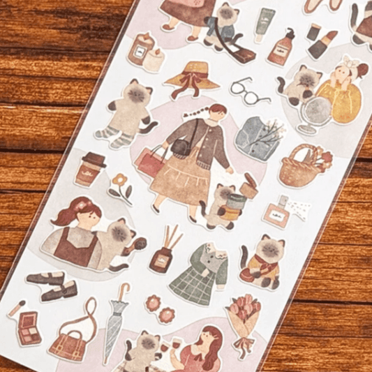 Stickers japonais Mind Wave Together | Avec mon chat - Mind Wave - millenotes