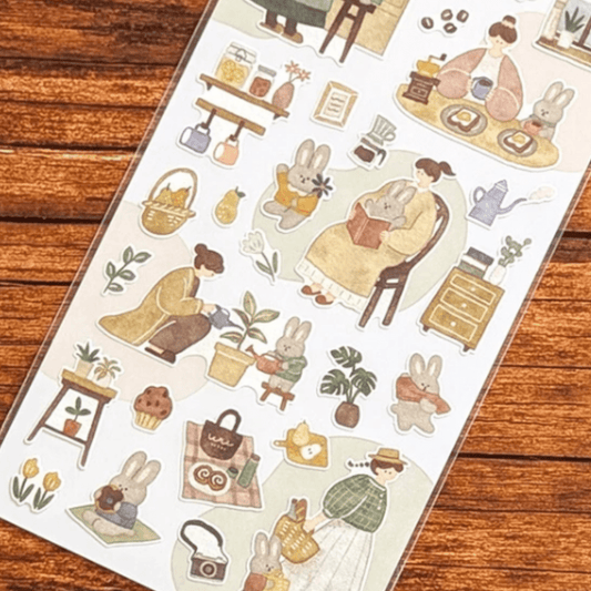 Stickers japonais Mind Wave Together | Avec mon lapin - Mind Wave - millenotes