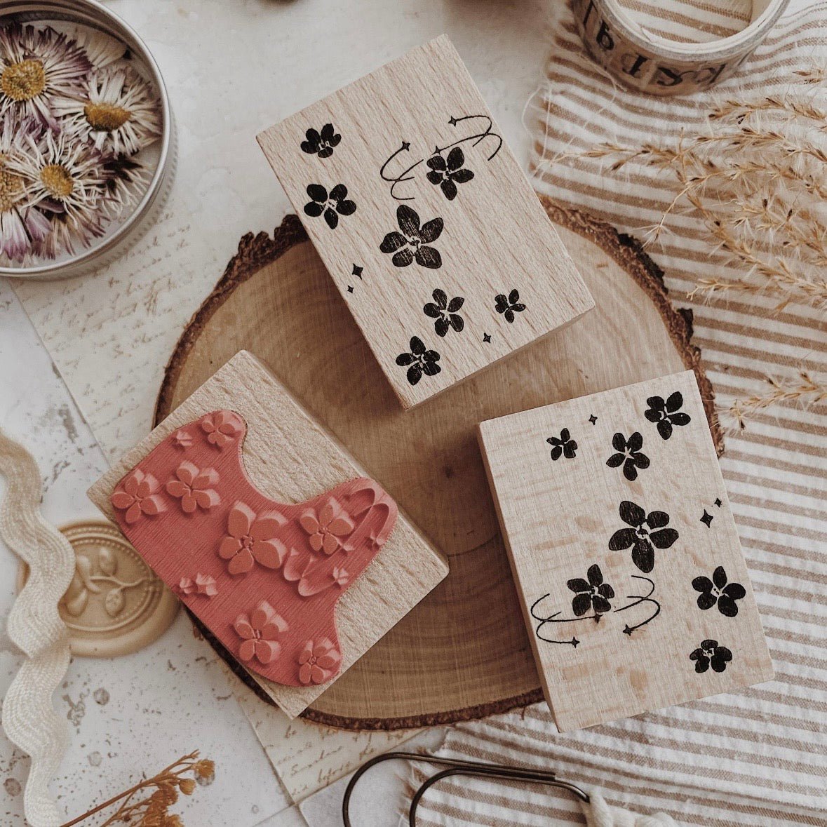 Tampon en bois | Mini fleurs - albumlovehandmade - millenotes