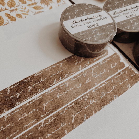 Washi masking tape | Écriture brune - AlbumHandMadeLove - millenotes