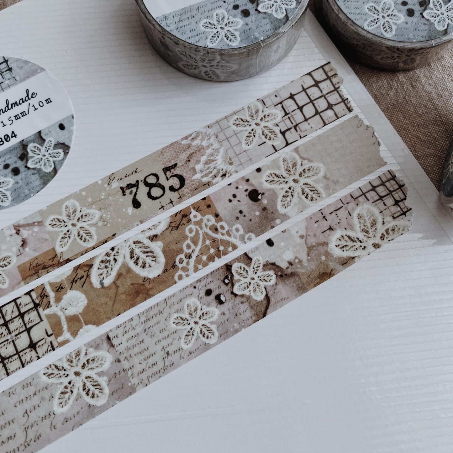 Washi masking tape | Fleurs Ajourées - albumlovehandmade - millenotes