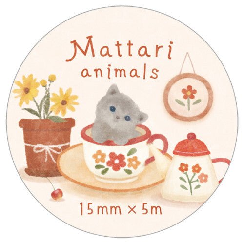 Washi Masking tape | Mattari Animals | Adorable Chaton - NB Co Ltd - millenotes