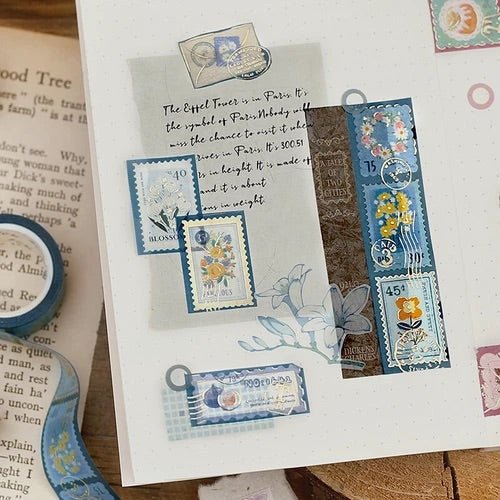 Masking Tape Japonais Washi | Timbres Fleuris - BGM - millenotes