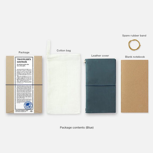 TRAVELER'S NOTEBOOK STARTER KIT Bleu (Classique) - TRAVELER'S COMPANY - millenotes