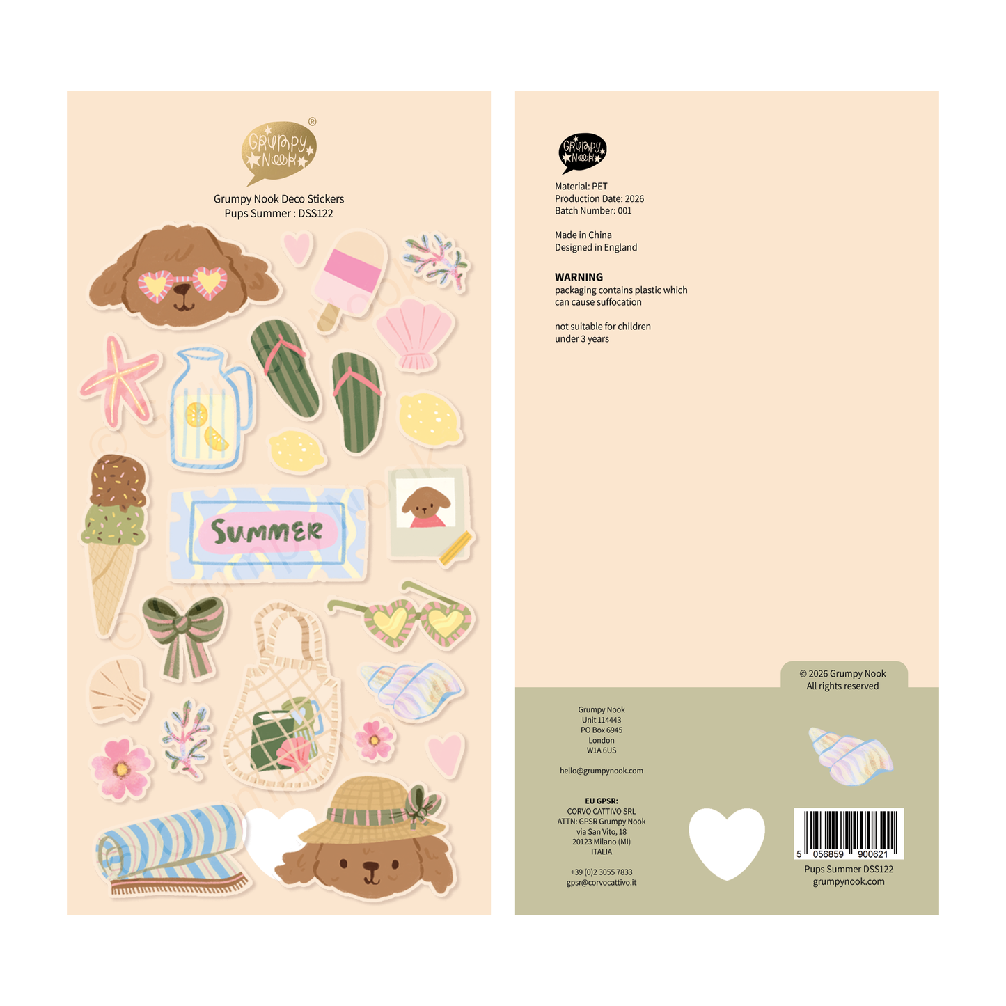 Stickers décoratifs | Grumpy Nook | Pups Summer