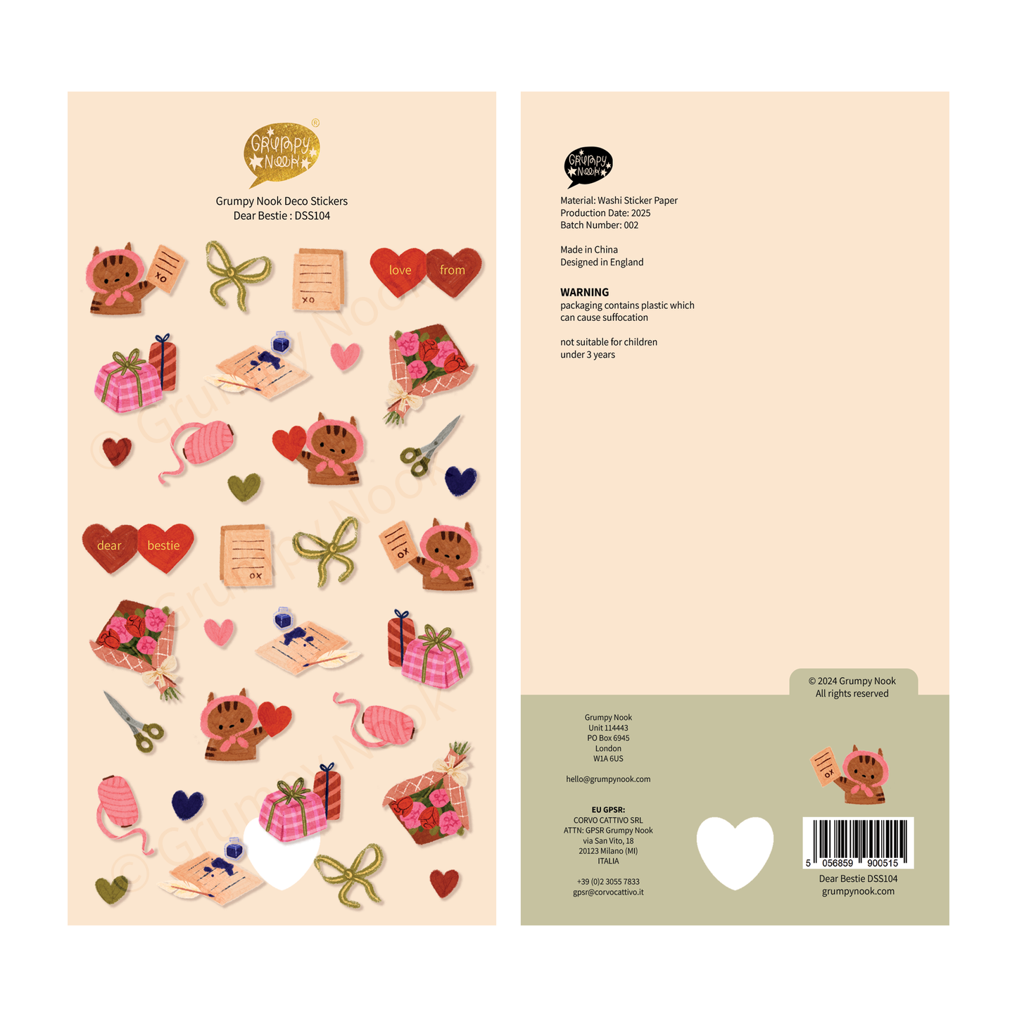 Stickers décoratifs | Grumpy Nook | Dear Bestie