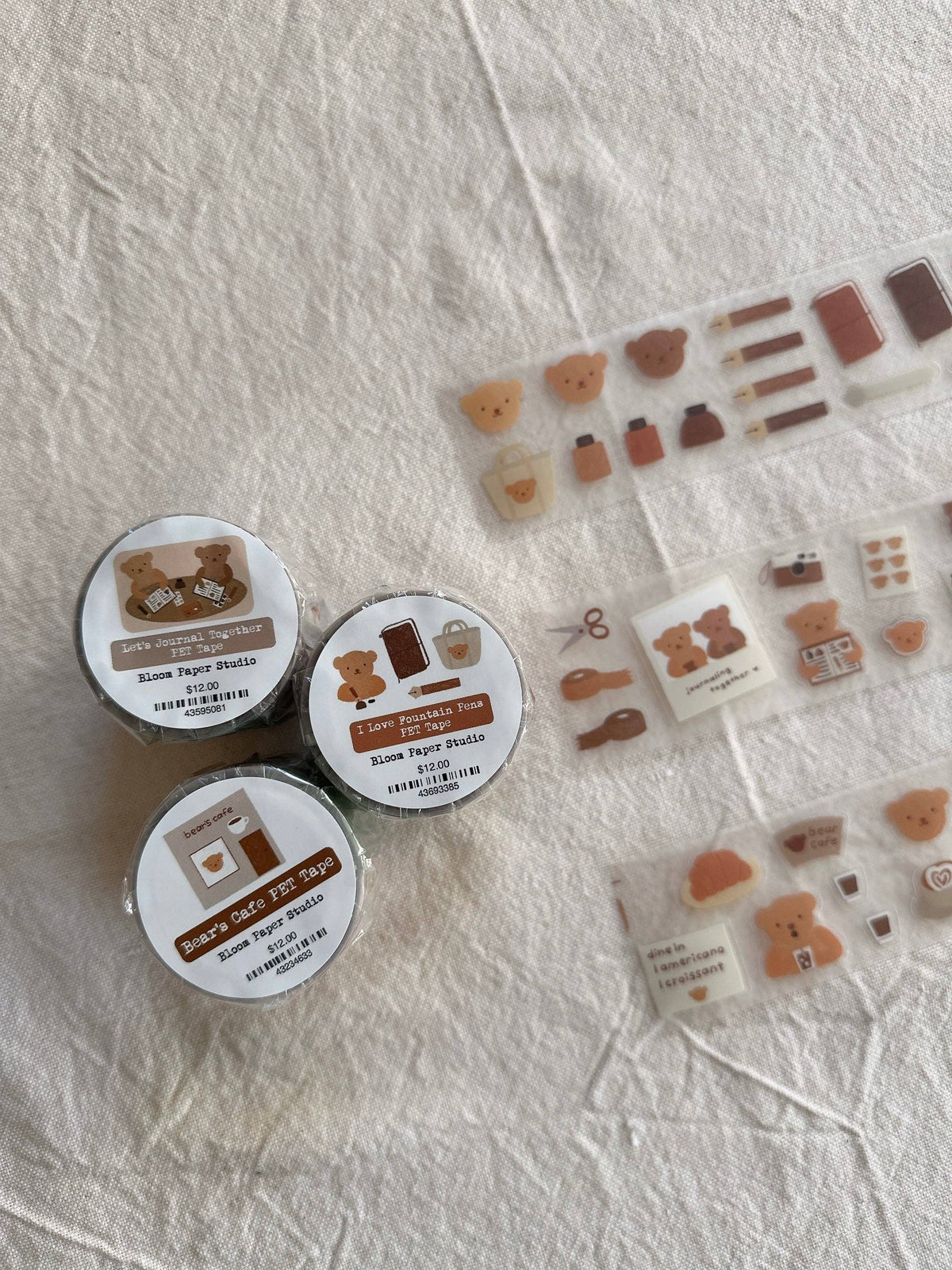PET Kiss-cut masking tape | Bloom Paper Studio | Bear's Cafe