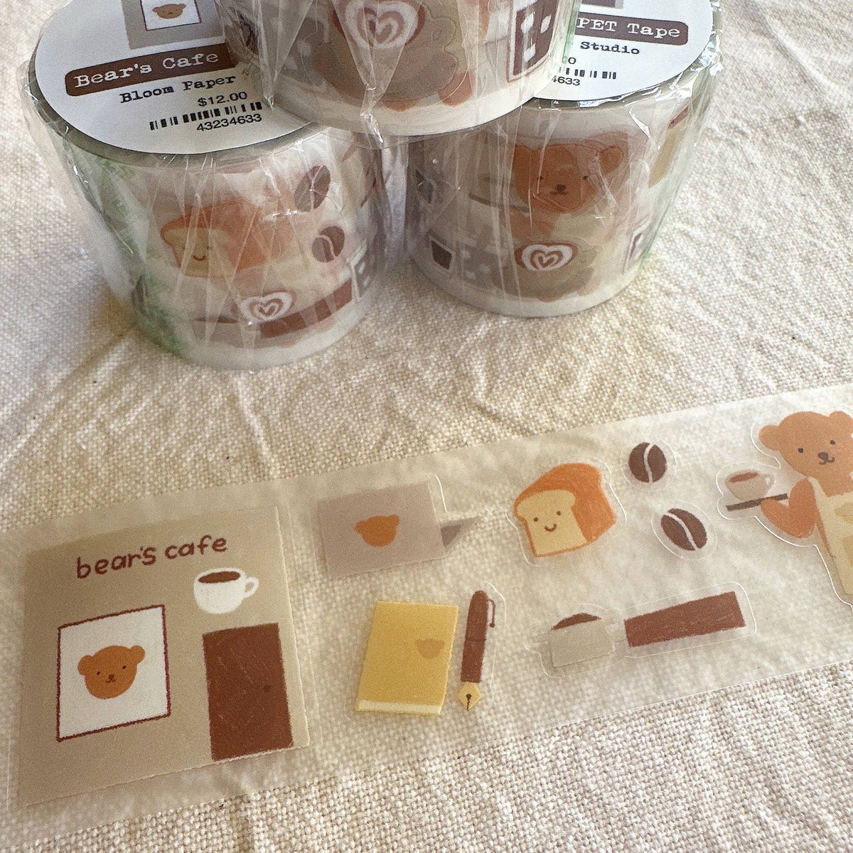 PET Kiss-cut masking tape | Bloom Paper Studio | Bear's Cafe