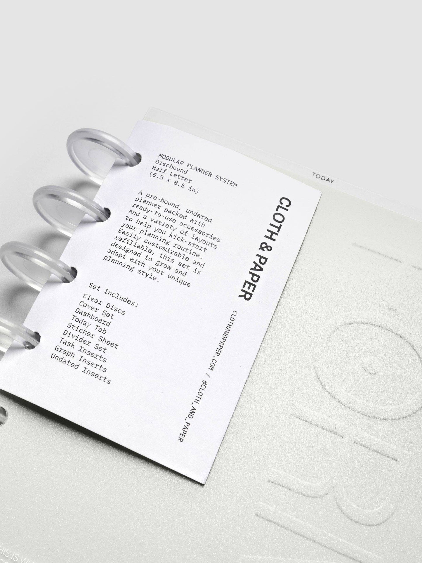 Cloth & Paper | System modułowego planera FORMA | Format Half Letter