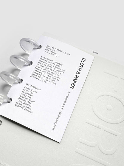 Cloth & Paper | System modułowego planera FORMA | Format Half Letter