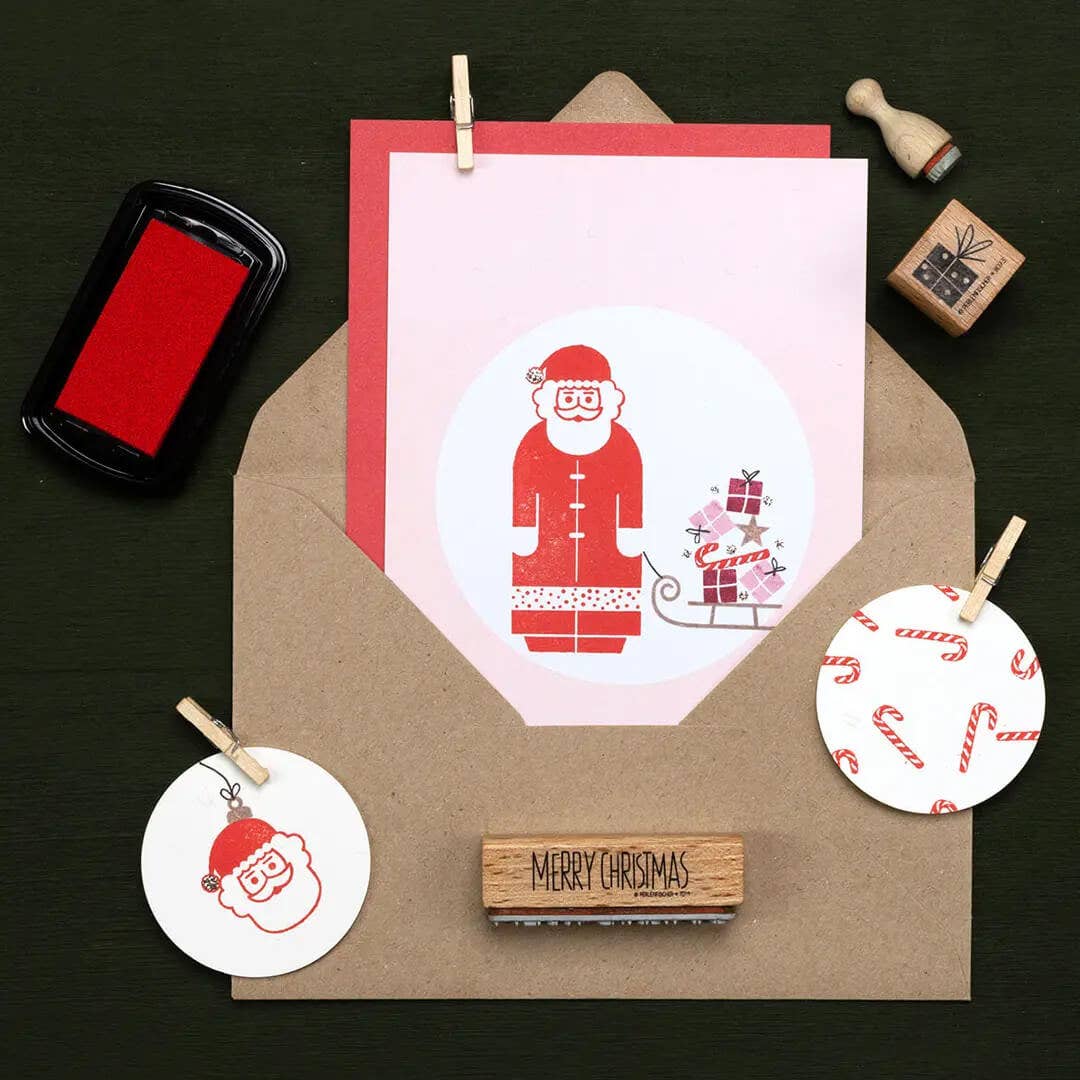 Perlenfischer | Wooden stamp | Little candy cane
