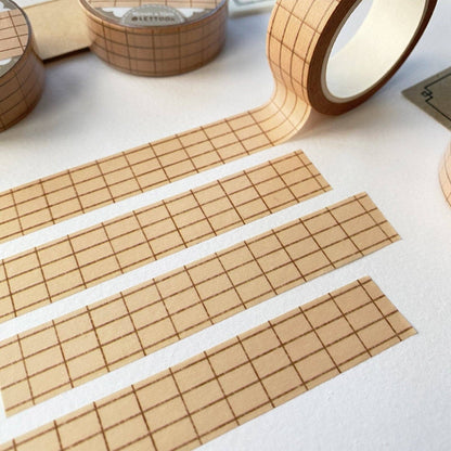 Masking tape | LETTOON | Brown Grid