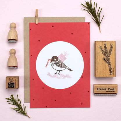 Perlenfischer | Wooden stamp | Little candy cane