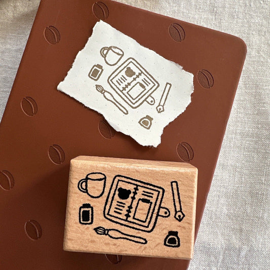 Tampon en bois | Bloom Paper Studio | Planner spread