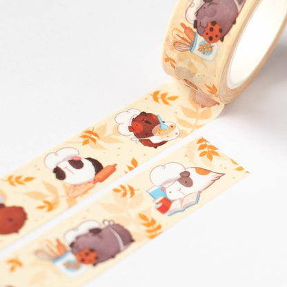 Taśma washi | Birdie Tam | Pieczenie babeczek ze świnkami morskimi