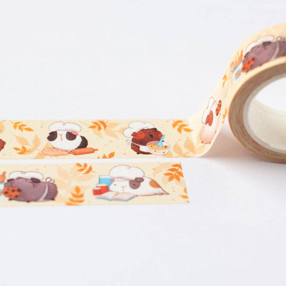 Taśma washi | Birdie Tam | Pieczenie babeczek ze świnkami morskimi