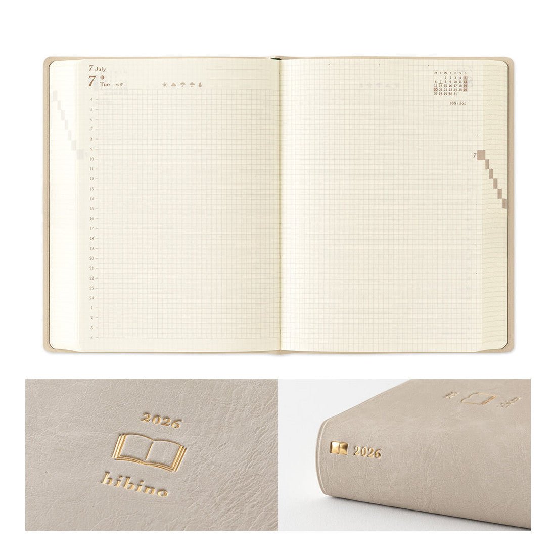 Agenda 2026 MIDORI Hibino Diary A6 | Gris - Midori - millenotes